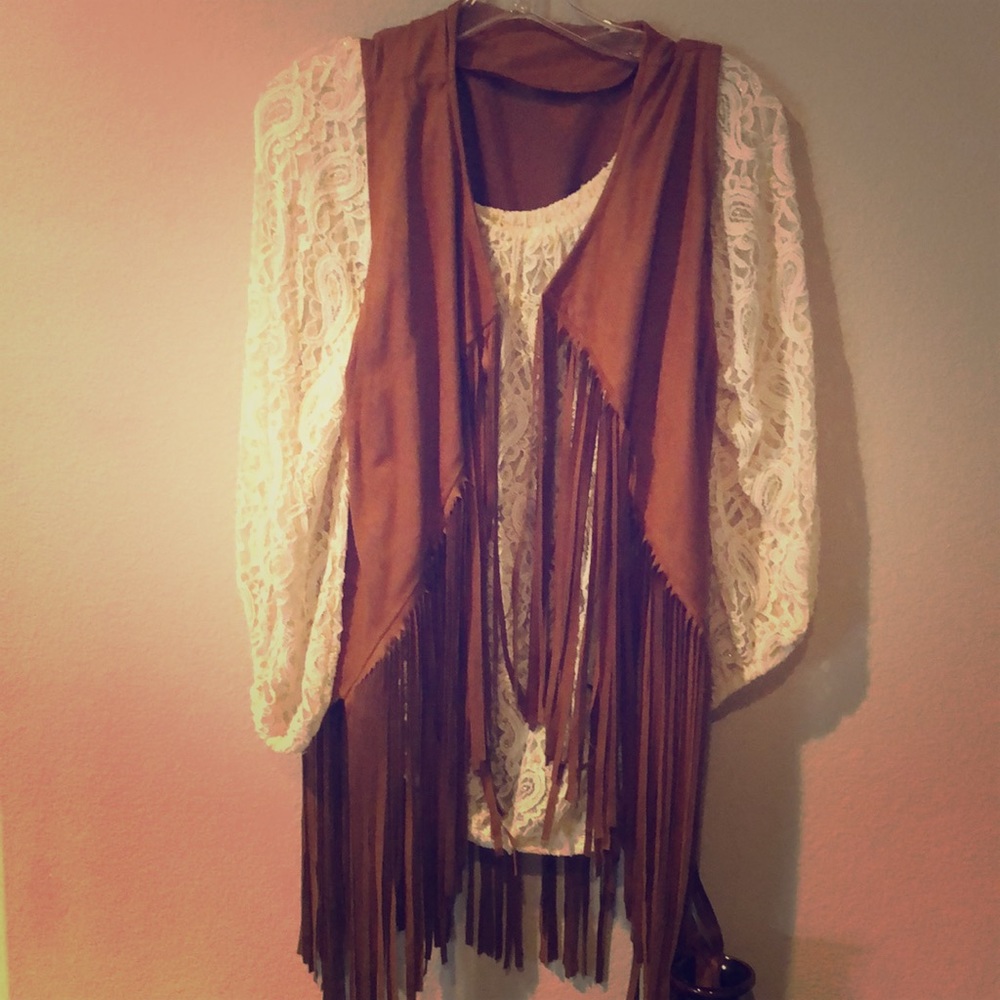 Fringed Brown Vest